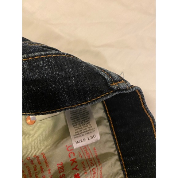 Lucky Brand 223 Straight Mens Dark Wash Denim Jeans W29 L30 Indigo Blue - Picture 7 of 7